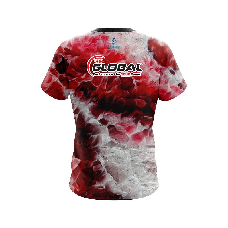 900 Global Red Marble Onyx CoolWick Bowling Jersey - Image 2