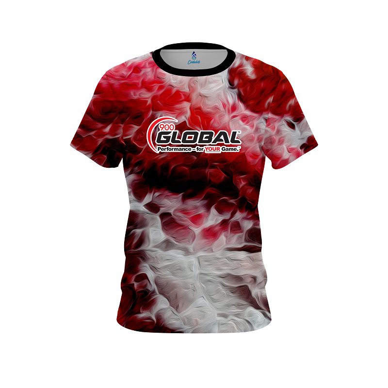 900 Global Red Marble Onyx CoolWick Bowling Jersey