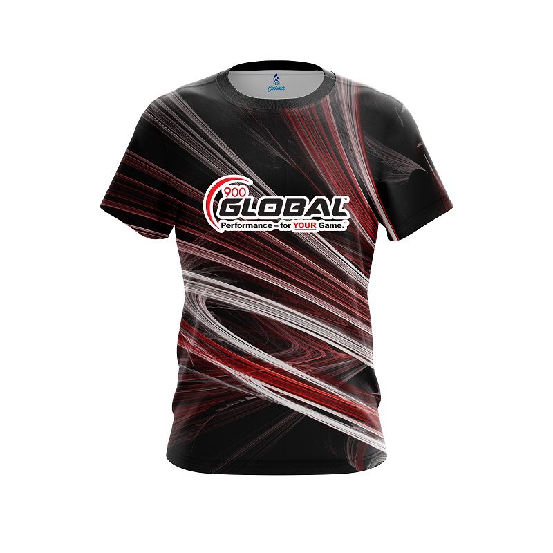 900 Global Red Motion Swirl CoolWick Bowling Jersey