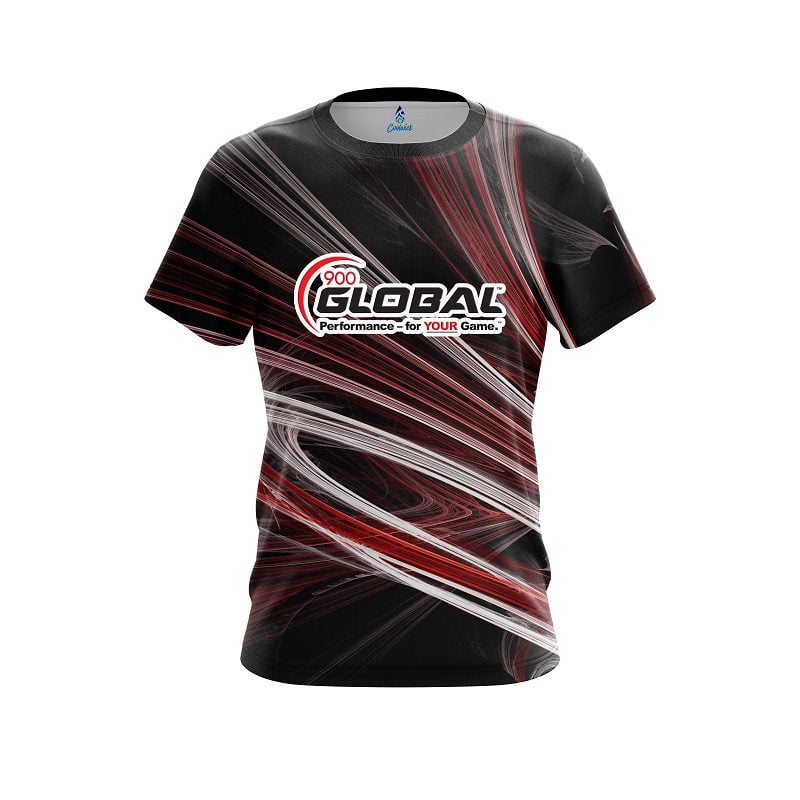 900 Global Red Motion Swirl CoolWick Bowling Jersey