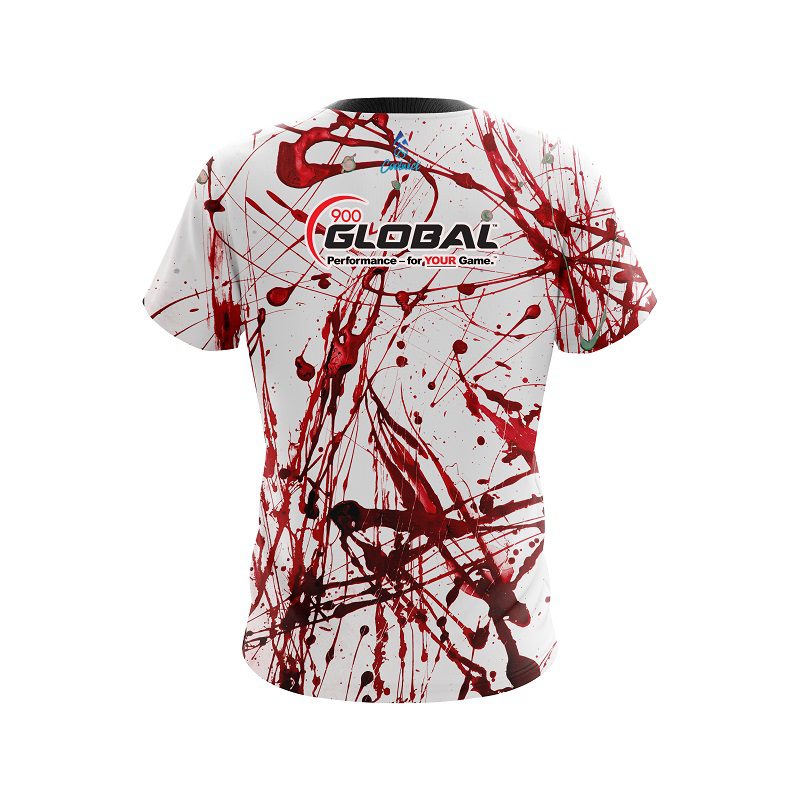 900 Global Red Paint Splash CoolWick Bowling Jersey - Image 2