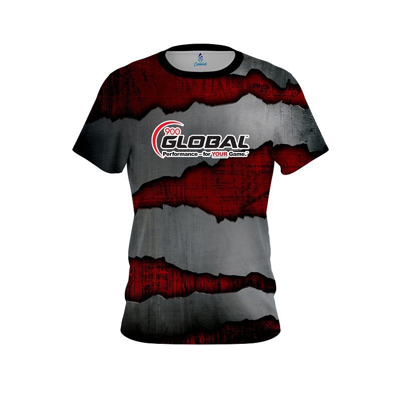 900 Global Red Rigid Steel CoolWick Bowling Jersey