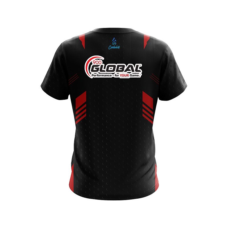 900 Global Red Steel CoolWick Bowling Jersey - Image 2