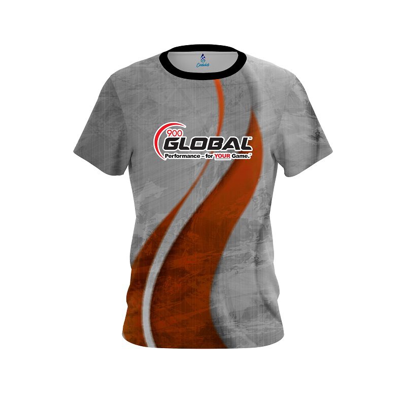 900 Global Rough Edges Orange CoolWick Bowling Jersey