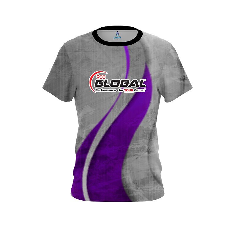 900 Global Rough Edges Purple CoolWick Bowling Jersey