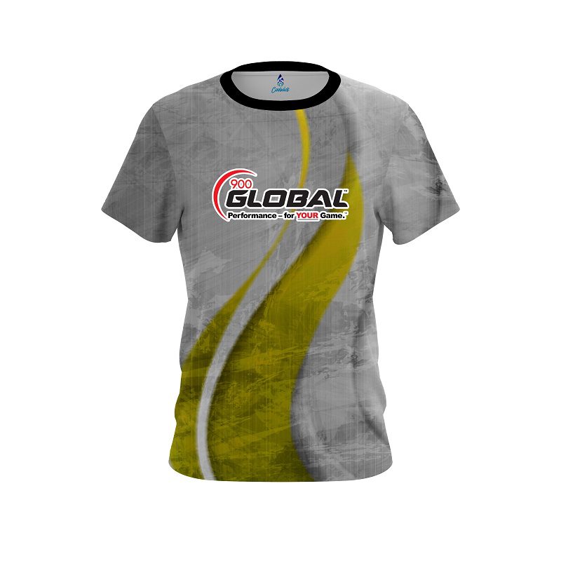 900 Global Rough Edges Yellow CoolWick Bowling Jersey