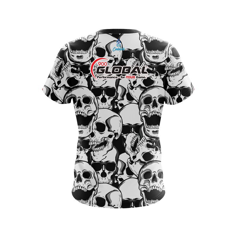 900 Global Skeleton Grunge CoolWick Bowling Jersey - Image 2
