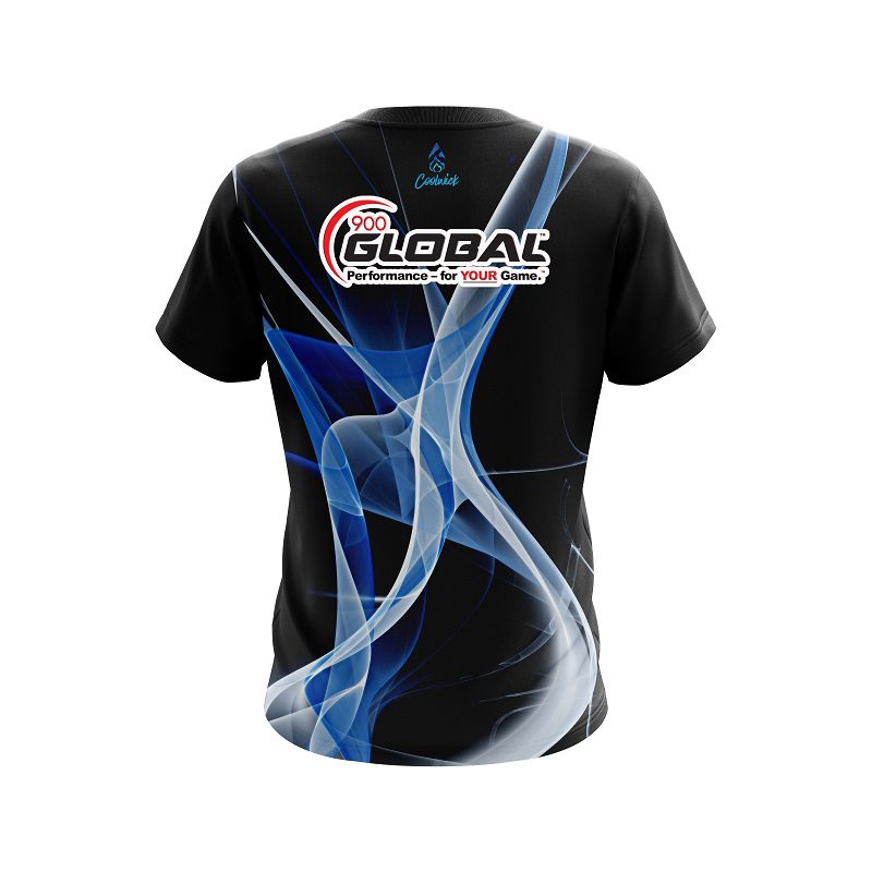 900 Global Smokey Blue Wave CoolWick Bowling Jersey - Image 2