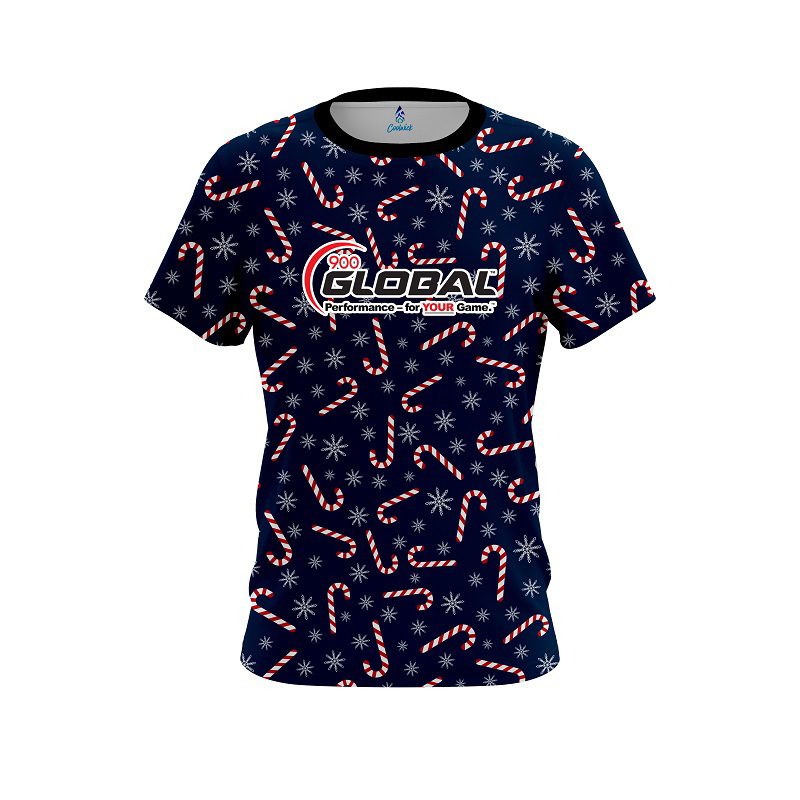 900 Global Snowy Candy Cane CoolWick Bowling Jersey