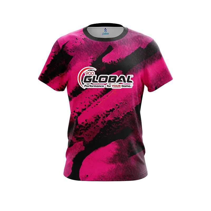 900 Global Solid Pink Grunge CoolWick Bowling Jersey