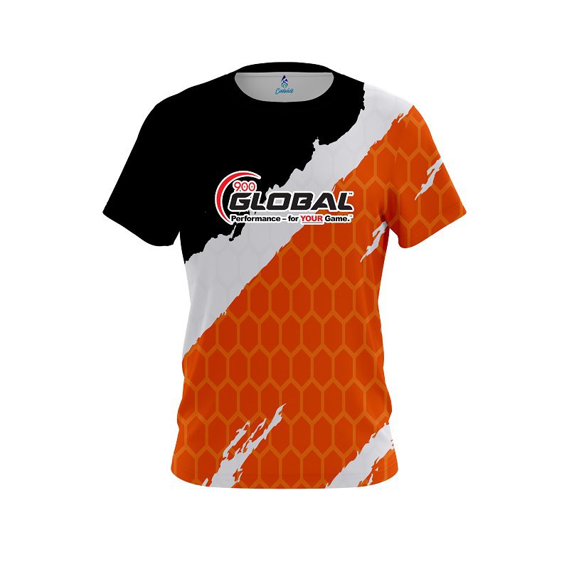 900 Global Split Power Orange CoolWick Bowling Jersey
