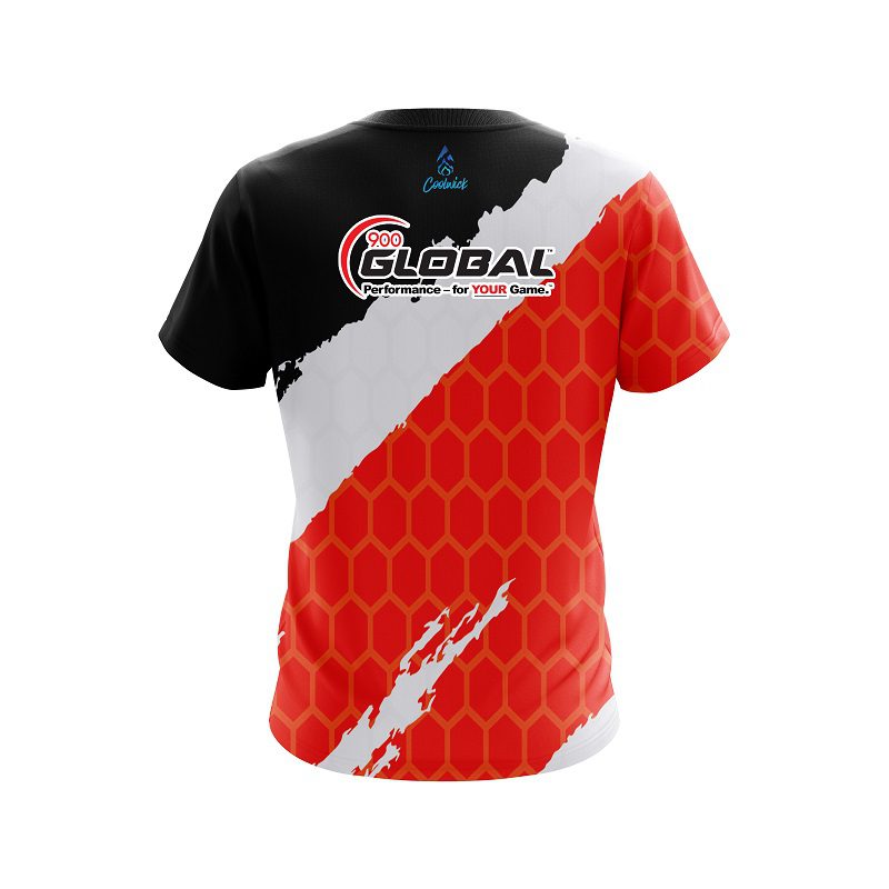 900 Global Split Power Red CoolWick Bowling Jersey - Image 2