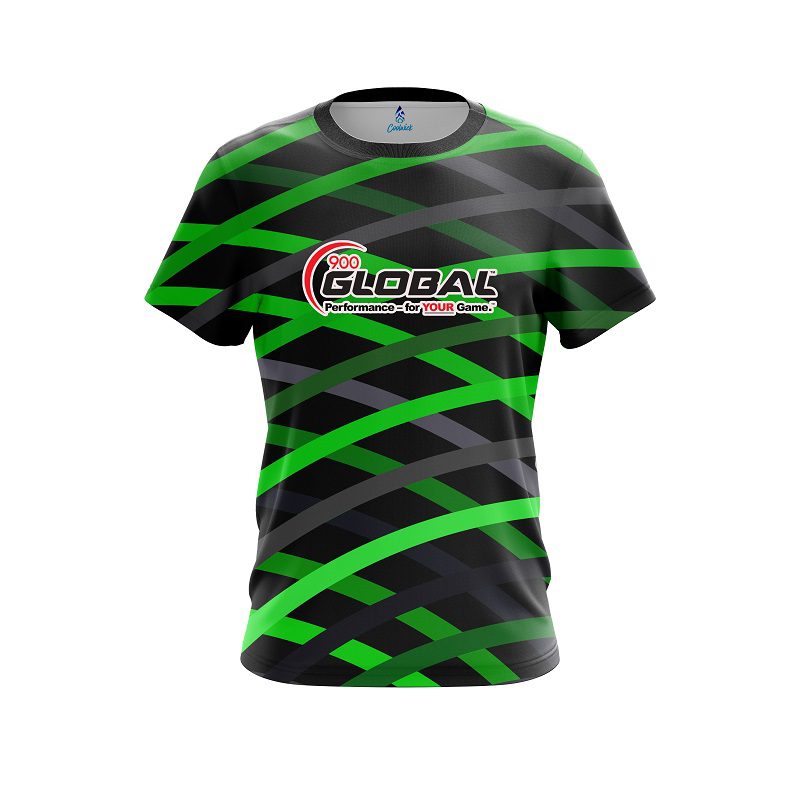 900 Global Turmoil Green CoolWick Bowling Jersey