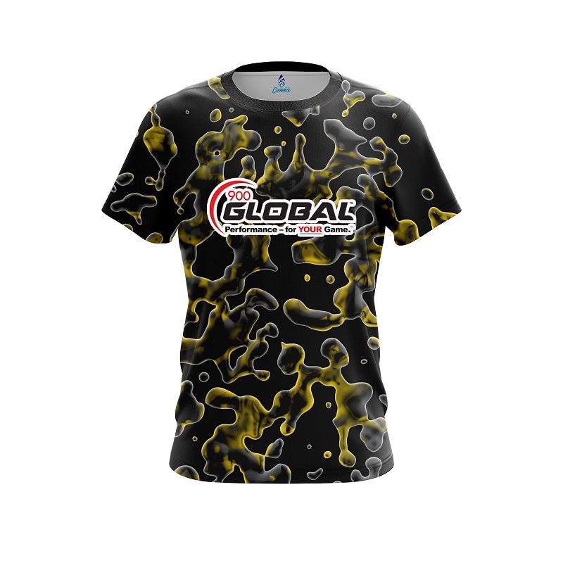 900 Global Yellow Flowing Fluid CoolWick Bowling Jersey