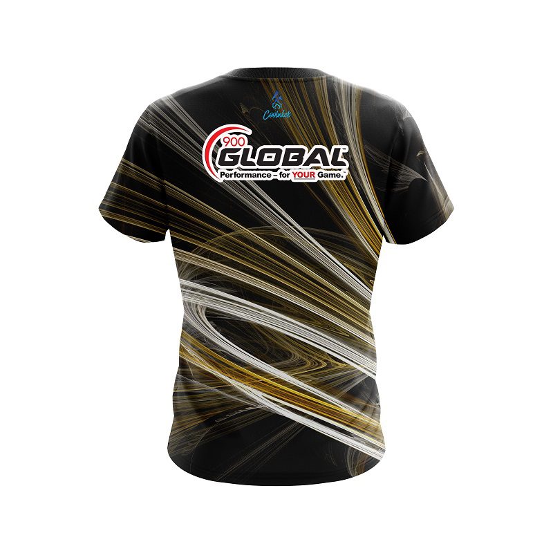 900 Global Yellow Motion Swirl CoolWick Bowling Jersey - Image 2