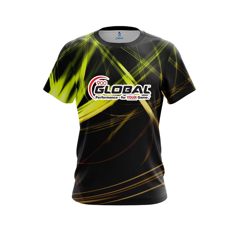900 Global Yellow Spiral CoolWick Bowling Jersey