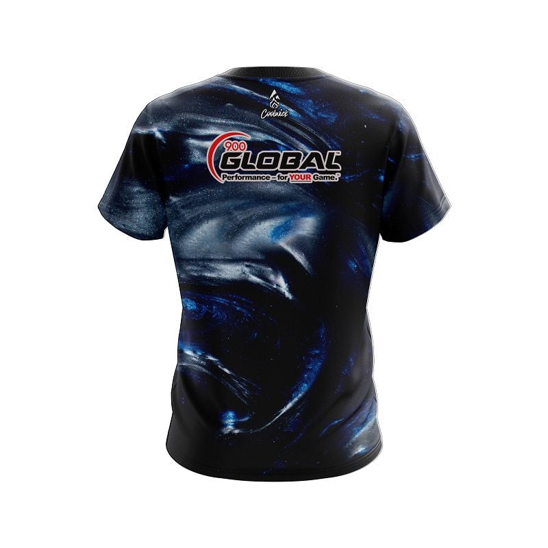 900 Global After Dark Blue/Silver Pearl CoolWick Bowling Jersey - Image 2