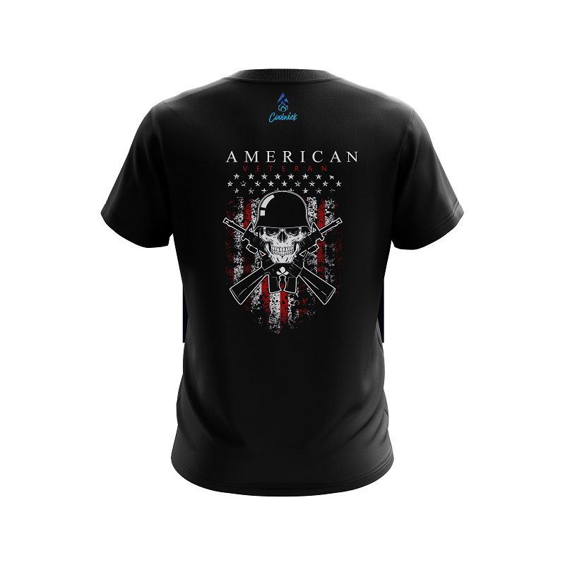 Plain American Veteran CoolWick Bowling Jersey - Image 2