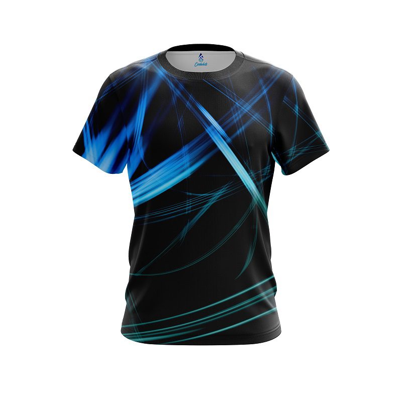 Plain Aqua Swirl CoolWick Bowling Jersey