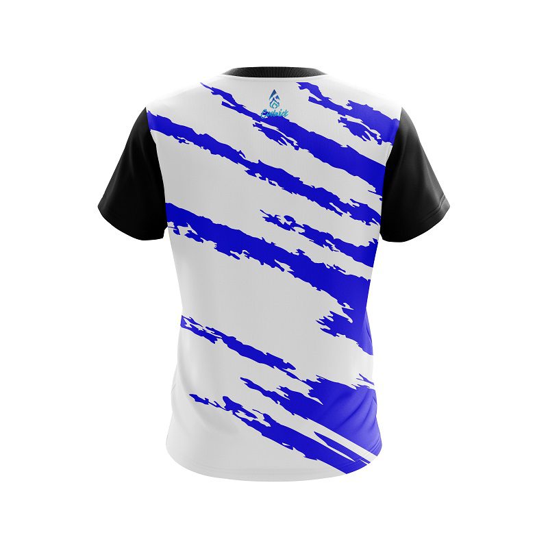 Plain Athlete Bolt Blue CoolWick Bowling Jersey - Image 2