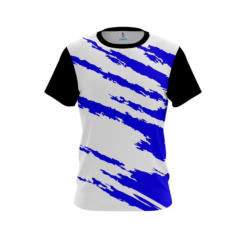 Plain Athlete Bolt Blue CoolWick Bowling Jersey