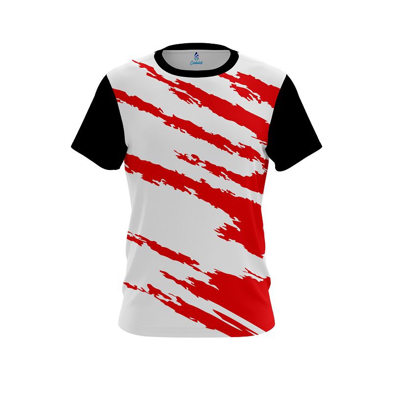 Plain Athlete Bolt Red CoolWick Bowling Jersey