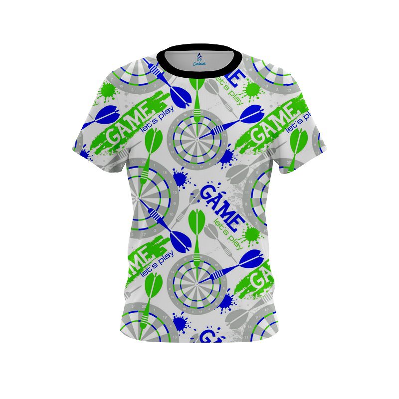 Plain Blue And Green Darts Explosion CoolWick Bowling Jersey