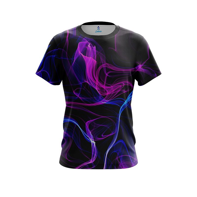 Plain Blue Purple Smoke CoolWick Bowling Jersey