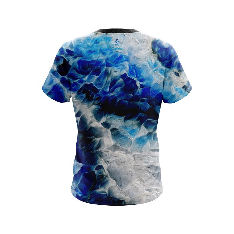 Plain Blue Marble Onyx CoolWick Bowling Jersey - Image 2