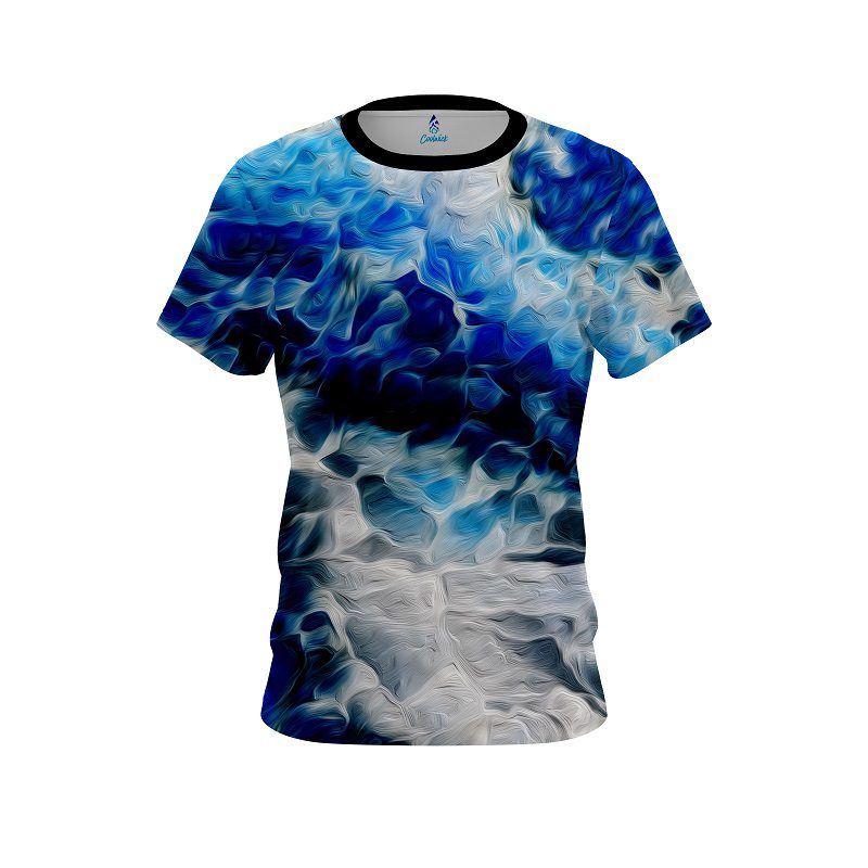 Plain Blue Marble Onyx CoolWick Bowling Jersey