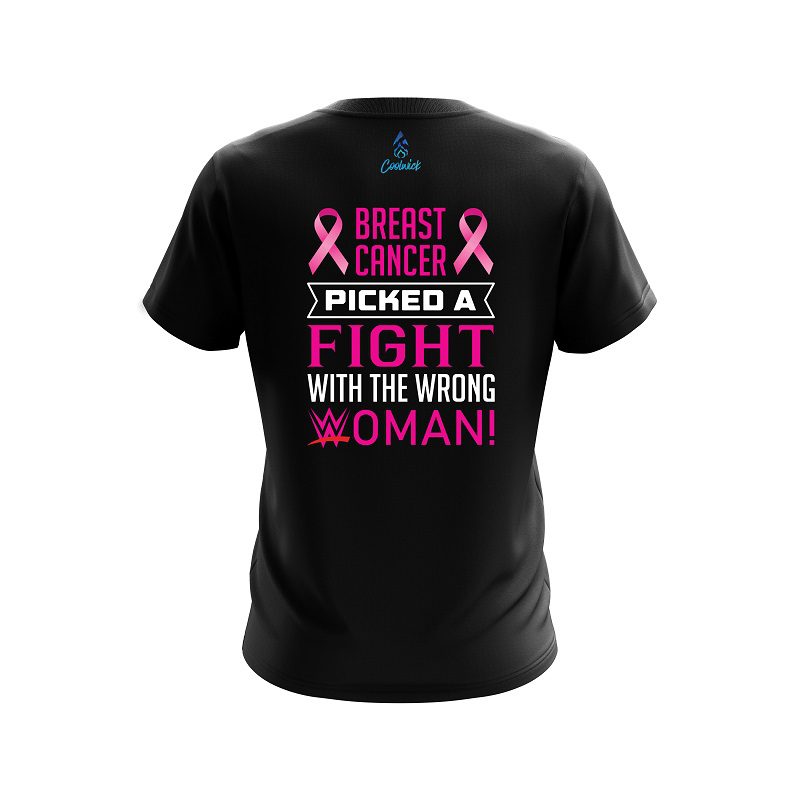 Plain Breast Cancer Smack Down CoolWick Bowling Jersey - Image 2