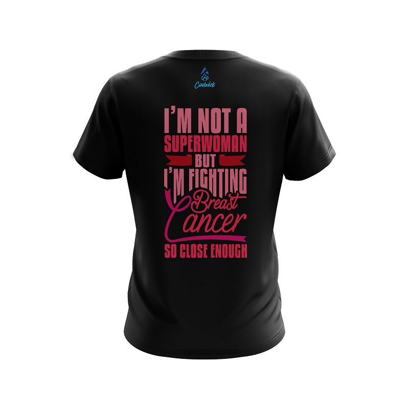 Plain Breast Cancer Superwoman CoolWick Bowling Jersey - Image 2