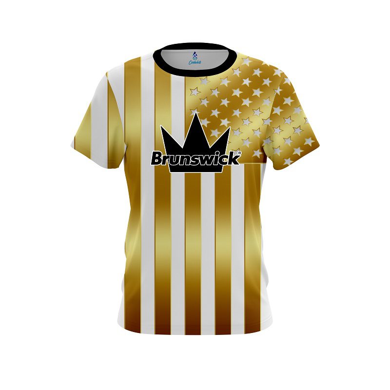 Brunswick American Gold Flag CoolWick Bowling Jersey