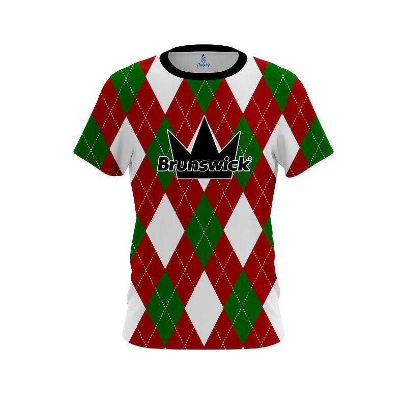 Brunswick Argyle Green CoolWick Bowling Jersey