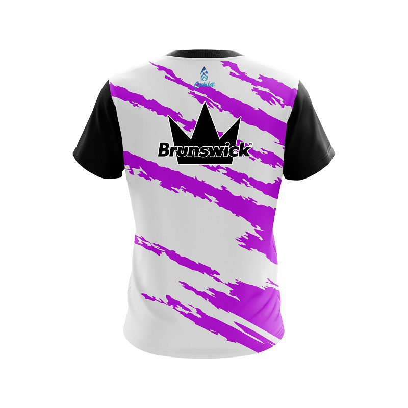 Brunswick Athlete Bolt Purple CoolWick Bowling Jersey - Image 2