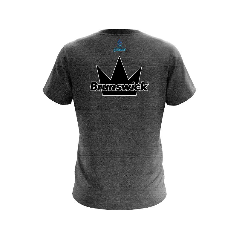 Brunswick Black Grunge Canvas CoolWick Bowling Jersey - Image 2
