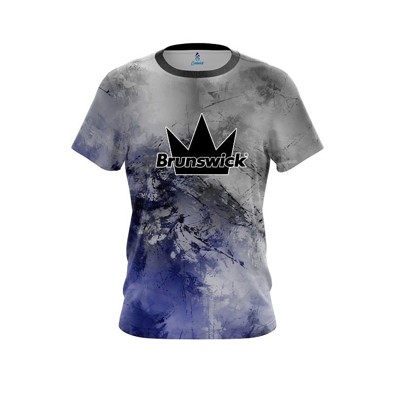 Brunswick Blue And Grey Canvas CoolWick Bowling Jersey