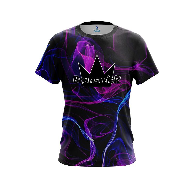 Brunswick Blue Purple Smoke CoolWick Bowling Jersey