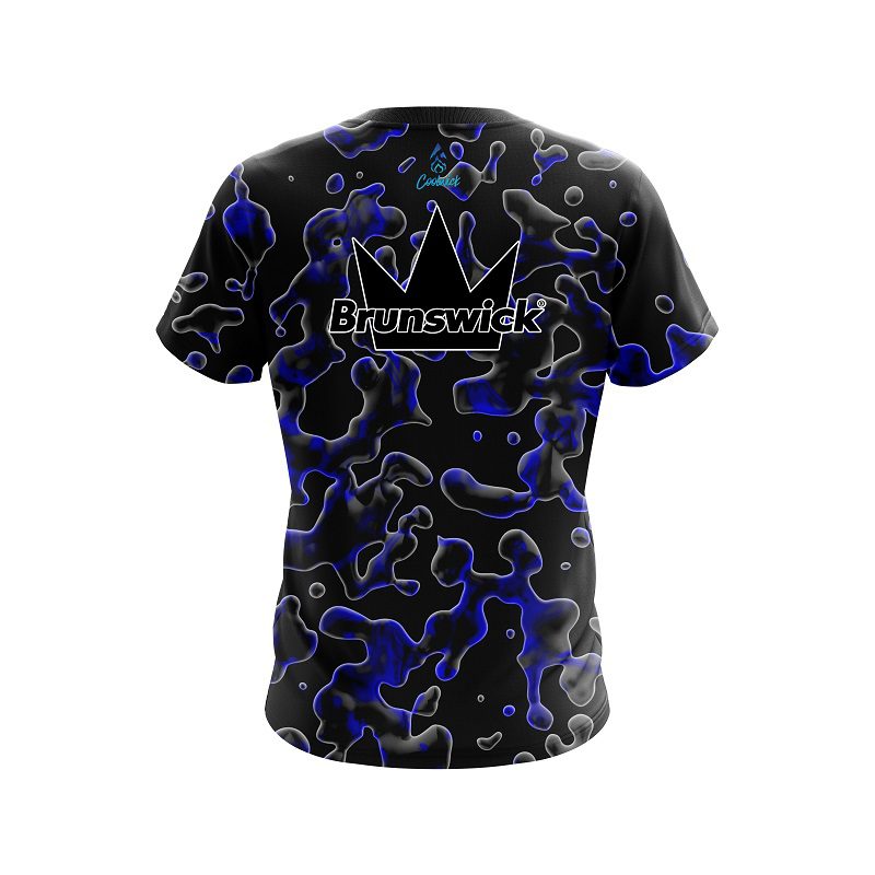 Brunswick Blue Flowing Fluid CoolWick Bowling Jersey - Image 2