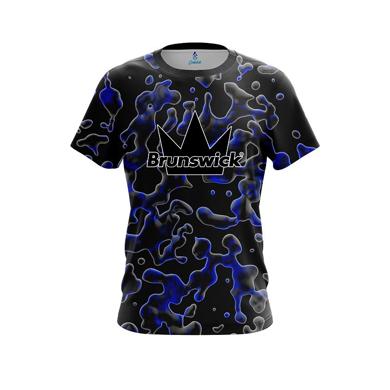 Brunswick Blue Flowing Fluid CoolWick Bowling Jersey