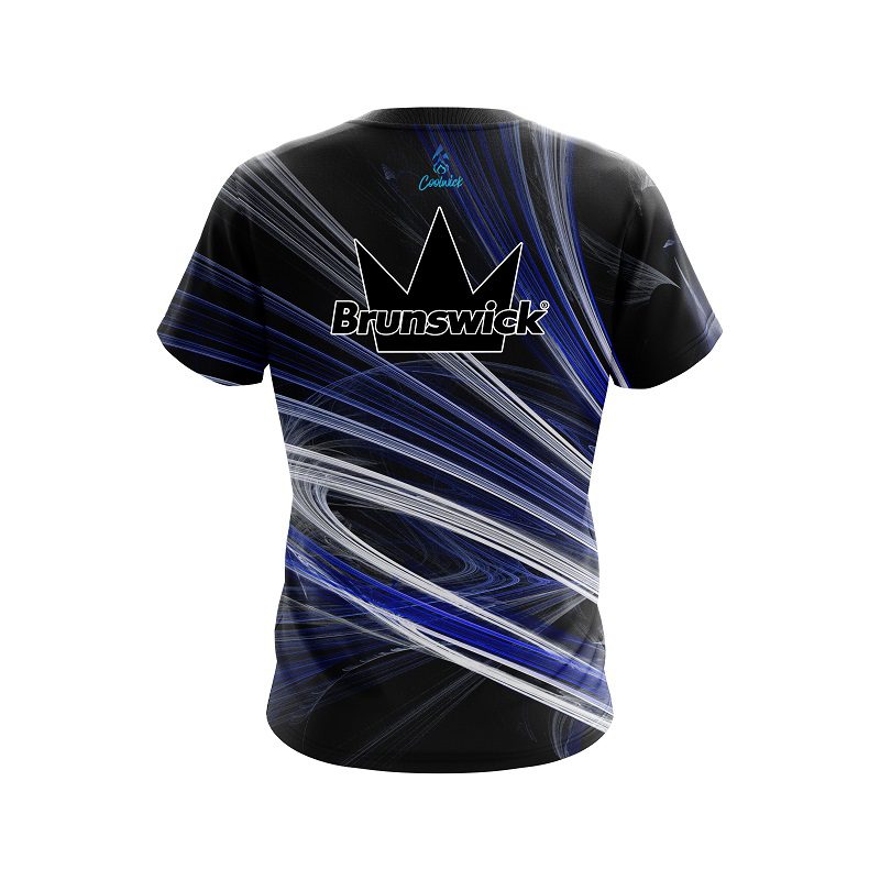 Brunswick Blue Motion Swirl CoolWick Bowling Jersey - Image 2