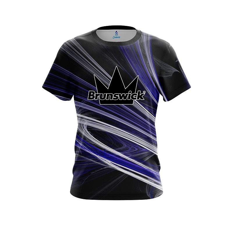 Brunswick Blue Motion Swirl CoolWick Bowling Jersey