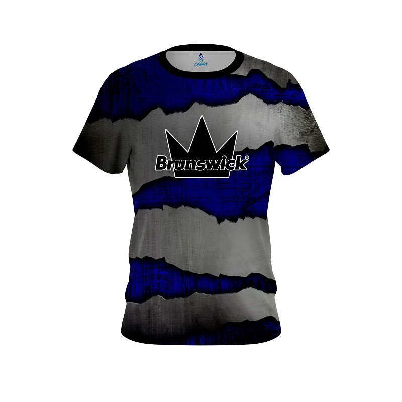 Brunswick Blue Rigid Steel CoolWick Bowling Jersey