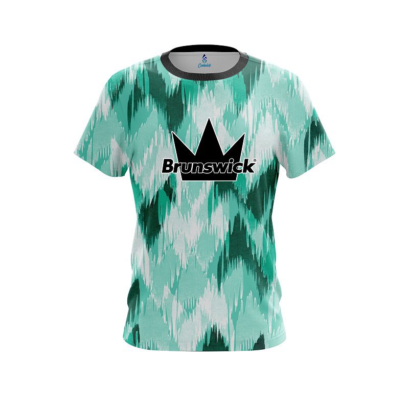Brunswick Chevron Green CoolWick Bowling Jersey