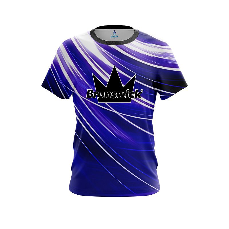 Brunswick Deep Blue Stripes CoolWick Bowling Jersey