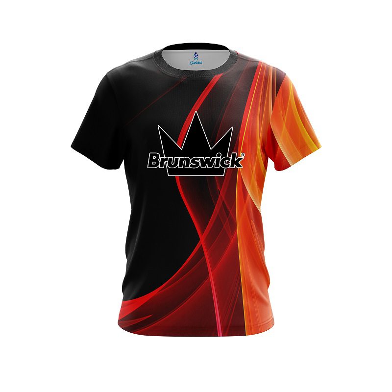 Brunswick Deep Orange Curve CoolWick Bowling Jersey
