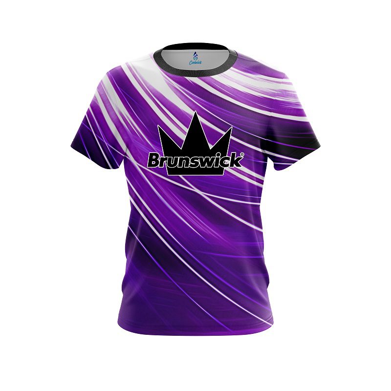 Brunswick Deep Purple  Stripes CoolWick Bowling Jersey