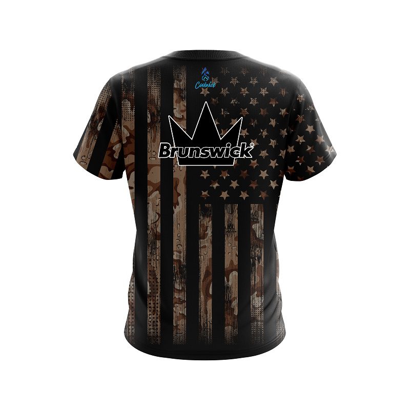 Brunswick Desert Camo Flag CoolWick Bowling Jersey - Image 2
