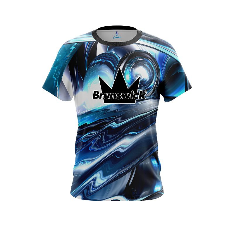 Brunswick Futuristic Plasma Waves CoolWick Bowling Jersey