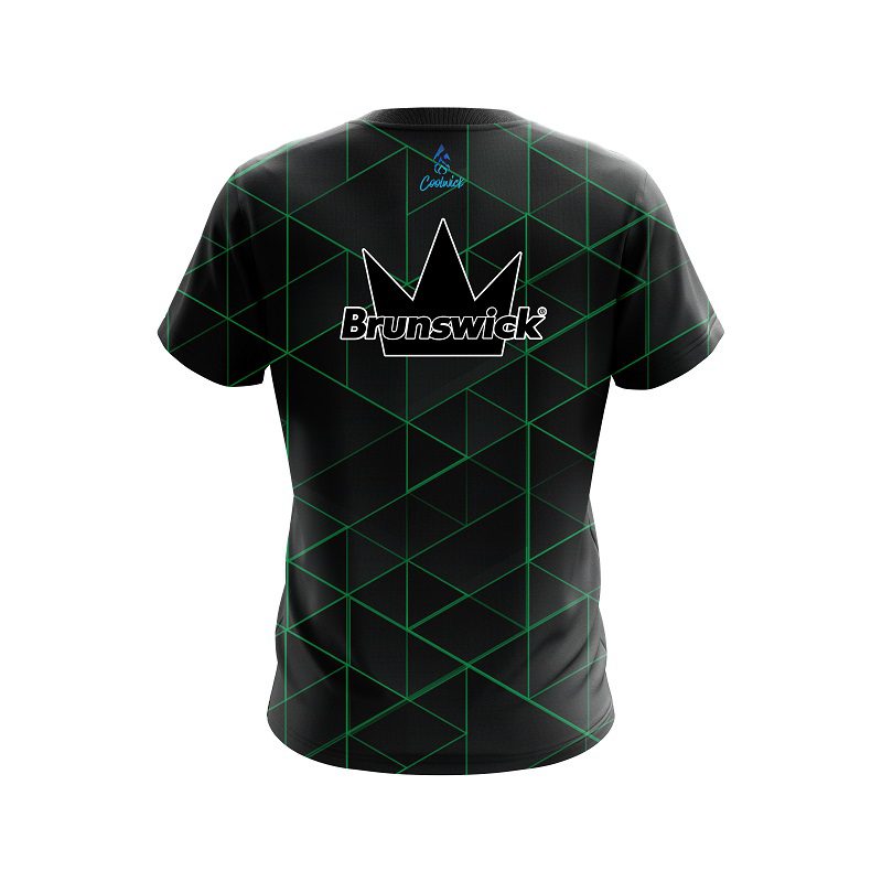 Brunswick Geo Green CoolWick Bowling Jersey - Image 2